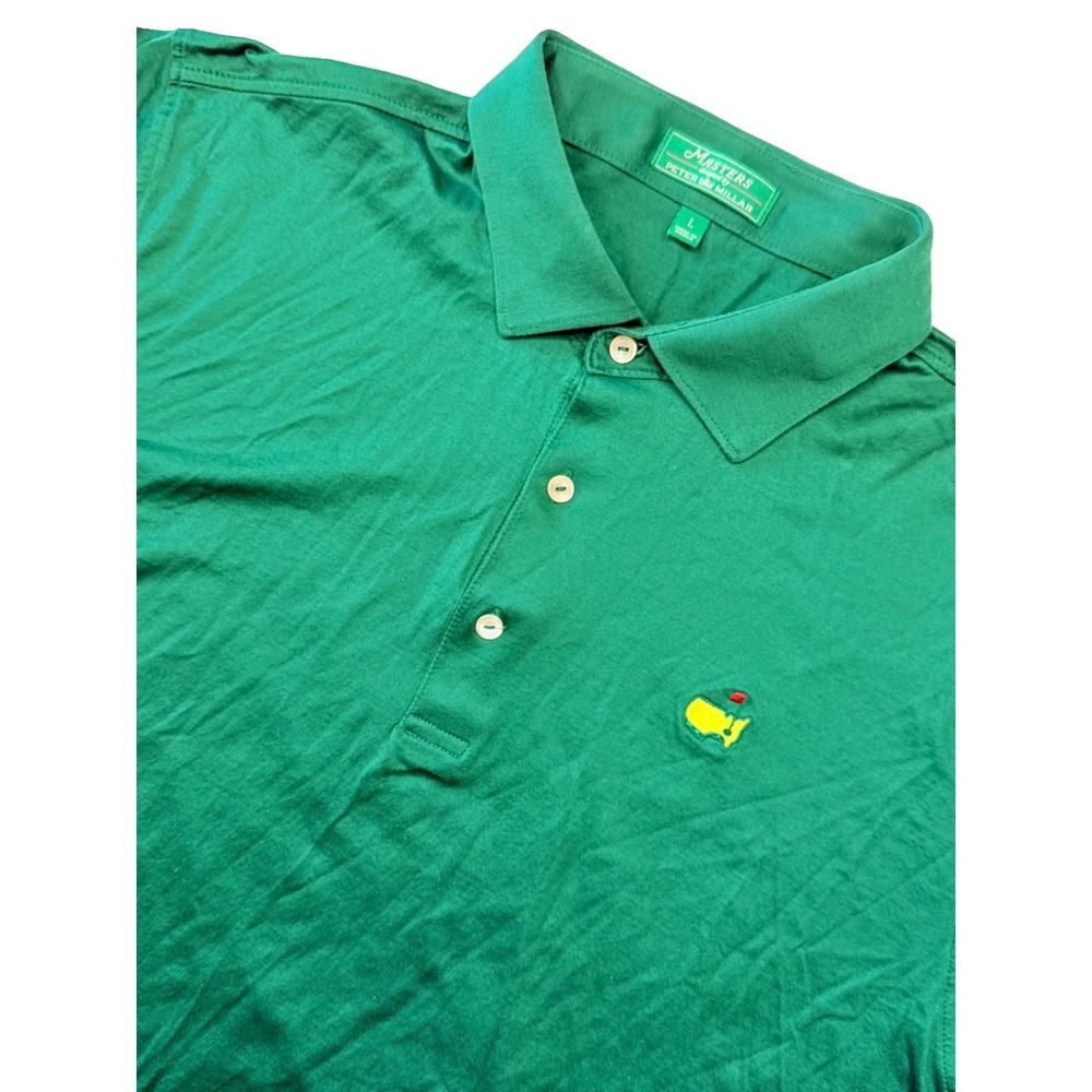 Masters Peter Millar Men's Large Green Golf Polo Shirt Augusta National Logo